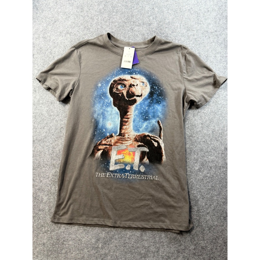 E.T. The Extra-Terrestrial Graphic Vintage T-Shirt Gray NWT Small Tee